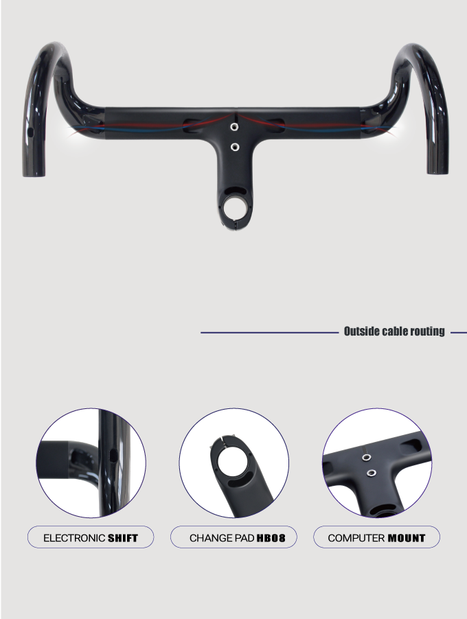 FALCO outside cable and internal cable OD2 handlebar compatible 28.6 and 31.8mm steerer for GIANT TREK